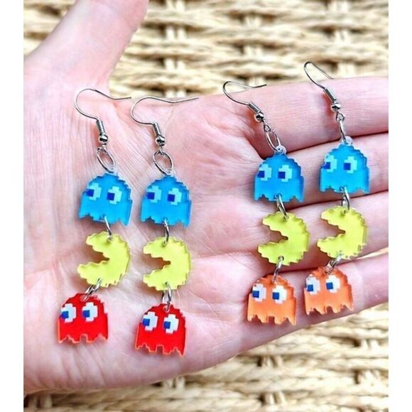 Video Game Themed Dangle Earrings - Picture 4 of 4